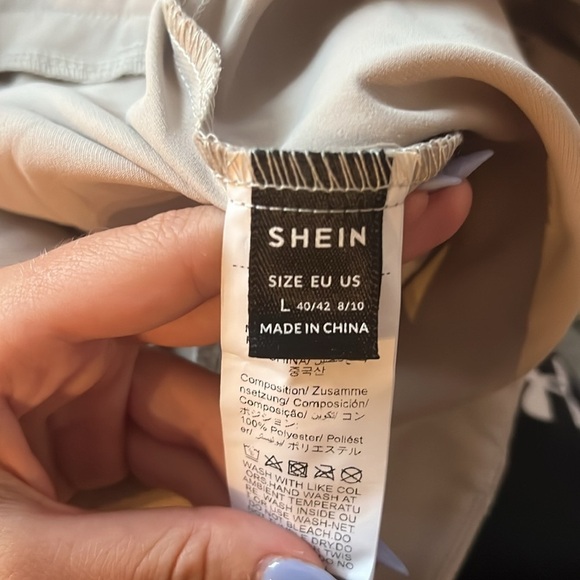 size large tan pants and strapless button down top set - Picture 6 of 6